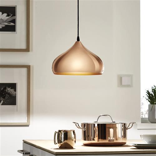 Hapton Contemporary Styled Copper Single Pendant Light 49449
