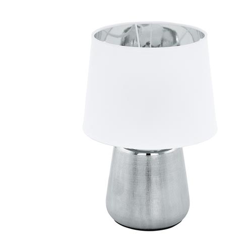 Manalba 1 Small Ceramic Silver And White Table Lamp 99329