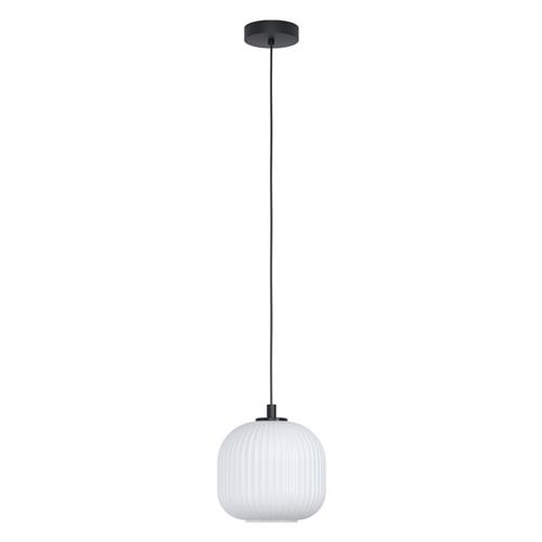 Mantunalle White Ribbed Glass Single Ceiling Pendant 99366