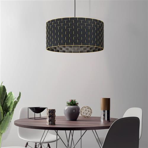 Marasales Large Black and Brass Woven Pendant 99525