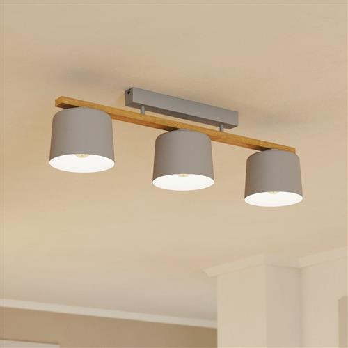 Mariel Grey and Brown Triple Ceiling Light 900361