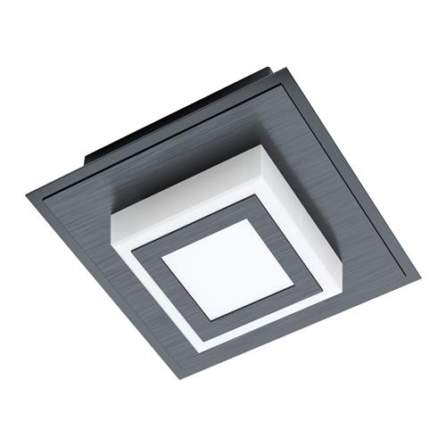 Masiano 1 LED Black Steel & Opal White Single Ceiling Or Wall Fitting 99361