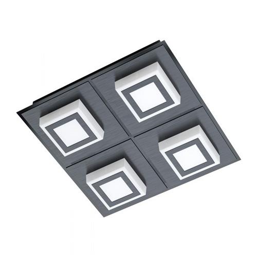 Masiano 1 LED Large Square Black Steel & White Fitting 99364