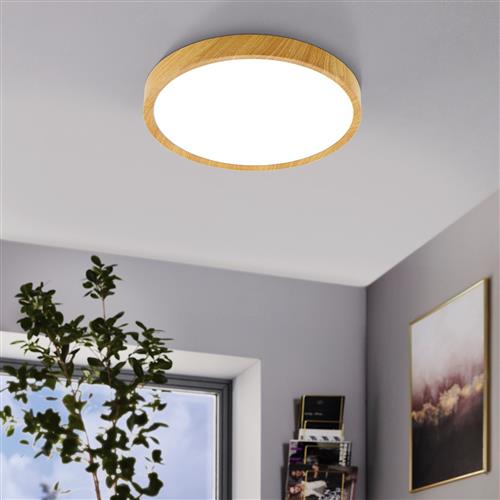Musurita Large LED Circular Natural Wood Effect Fitting 98602
