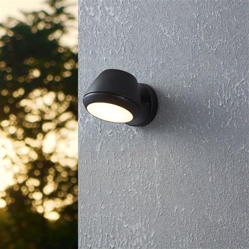 Nivarolo LED IP44 Black Outdoor Wall Light 900675