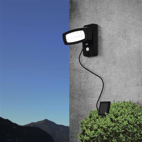Palizzi IP44 Black Outdoor LED Solar Powered Sensor Light 98187