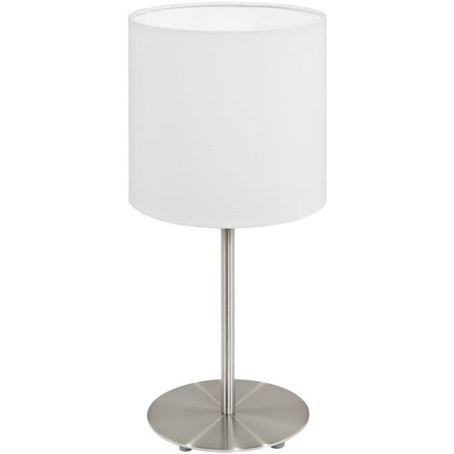 Pasteri Satin Nickel Table Lamp with White Shade 95725