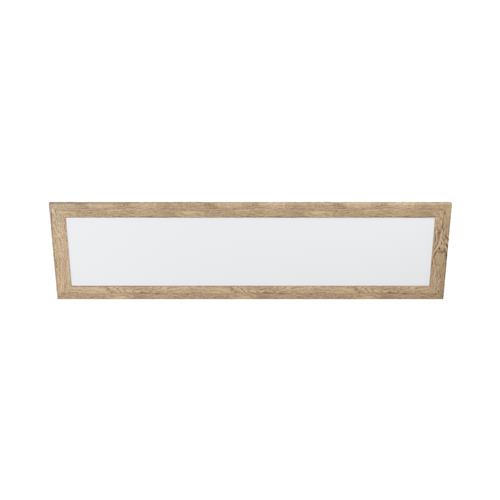 Piglionasso LED Burnt Wood Frame Rectangular White Ceiling Light 99437