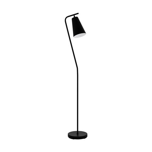 Rekalde Black Steel & White Slanted Floor Lamp 98674