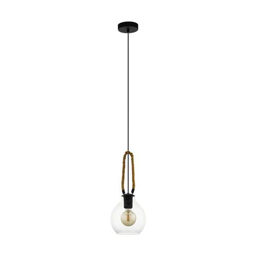 Roding Black & Clear Glass Ceiling Pendant 43617