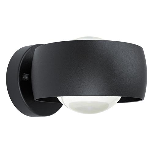 Treviolo 1 IP44 Black Round Double Outdoor Wall Fitting 98706