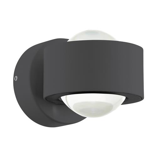 Treviolo IP44 LED Anthracite & Clear Glass Garden Wall Light 98746