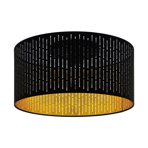 Varillas Steel Fabric Black/Gold Semi Flush Ceiling Light 98311