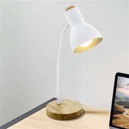 Veradal White And Wood Table Lamp 98832