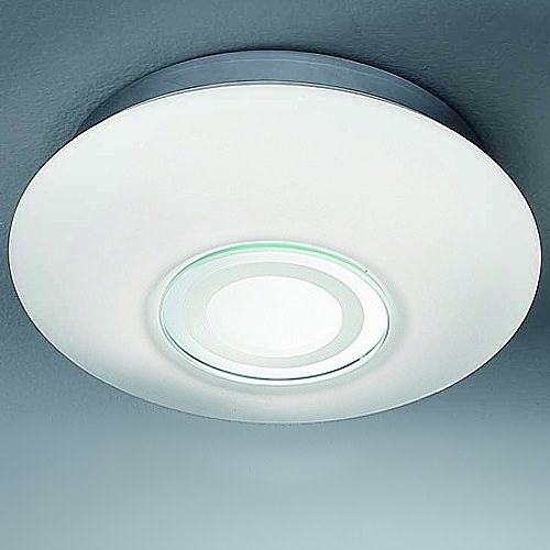Low Energy Chrome and Opal Glass IP44 Flush Ceiling Light FRA05