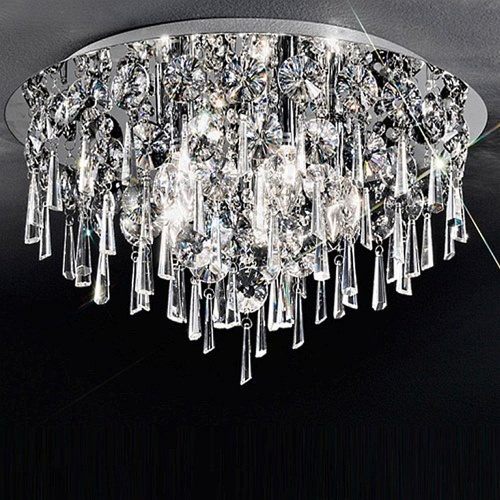 Samara Flush Crystal Ceiling Light, Flush Chandelier Ceiling Lights Uk