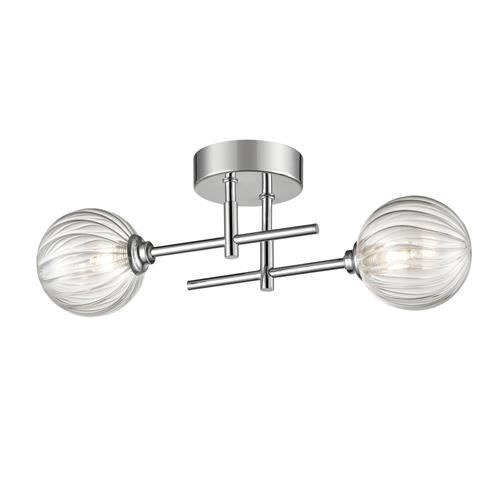 Abstraction Polished Chrome & Glass 2 Arm Wall/Ceiling Light FL2464-2