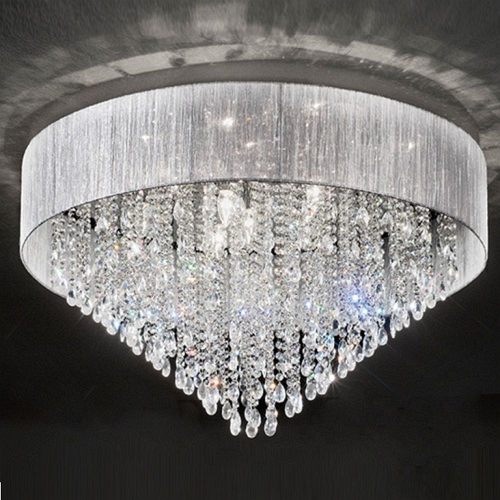 Perle 10 Light Flush Chrome and Crystal Ceiling Fitting TP2281/10