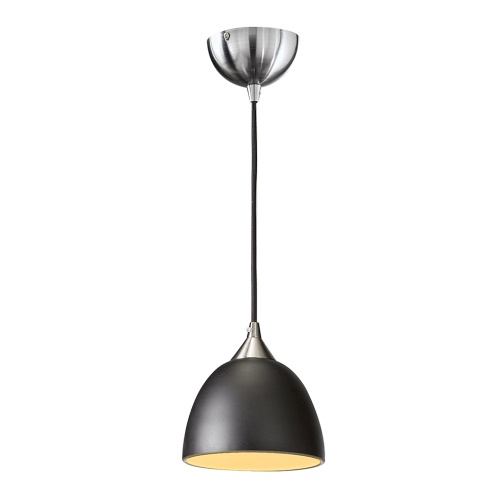 Reanne Single Pendant Light with Black and Gold Shade FRA241