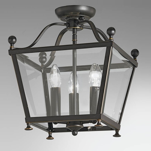 Fajar 3 Light Antique Bronze Ceiling Lantern FRA599