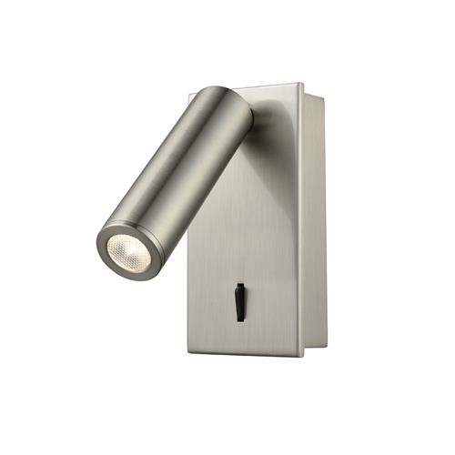 LED Satin Nickel Switched Adjustable Wall Reading light FRA860