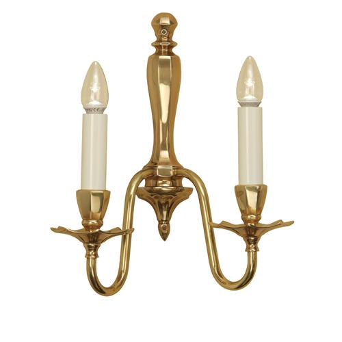 Asquith Solid Brass Twin Wall Light ABY1002W