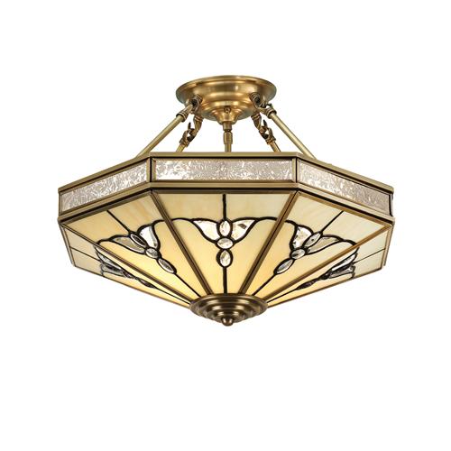 Gladstone Antique Brass Semi Flush 4 Light Sn03p46 The Lighting Super - Brass Coloured Ceiling Lights