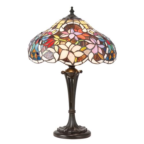 Sullivan Small Double Table, Small Coloured Glass Lamp Shades