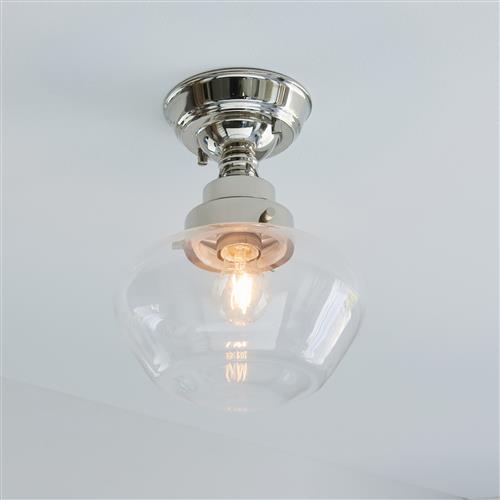 Bright Nickel And Clear Glass Semi-flush Light Acalypha-1SNC