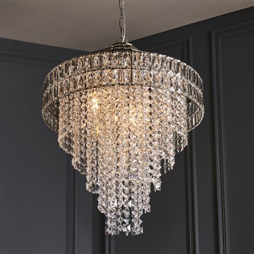Bright nickel Ceiling Pendant Clear Crystal Glass Blake-BL40