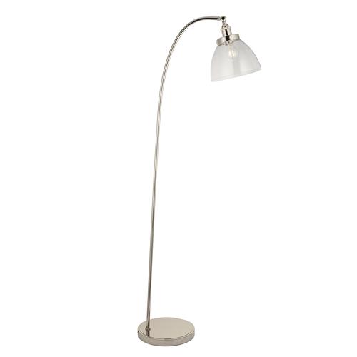 Bright Nickel Floor Lamp With Glass Shade Abies-F