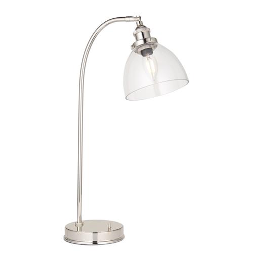 Bright Nickel With Glass Shade Table Lamp Abies-T