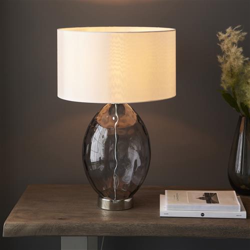 Carlina Bright Nickel and White Touch Table Lamp Carlina-NW3