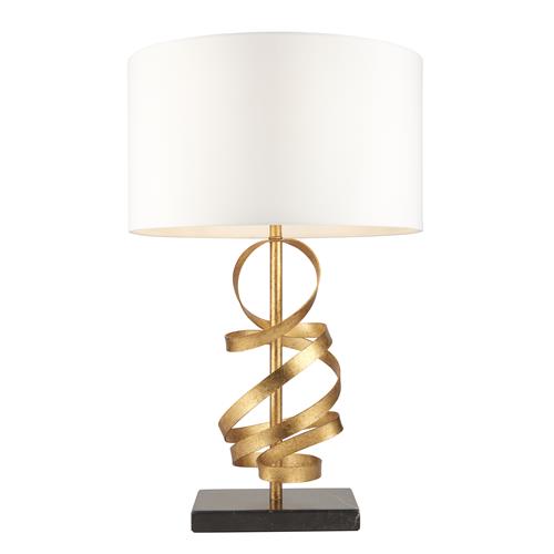 Gold Leaf Table Lamp With Ivory Shade Abutilon-1T
