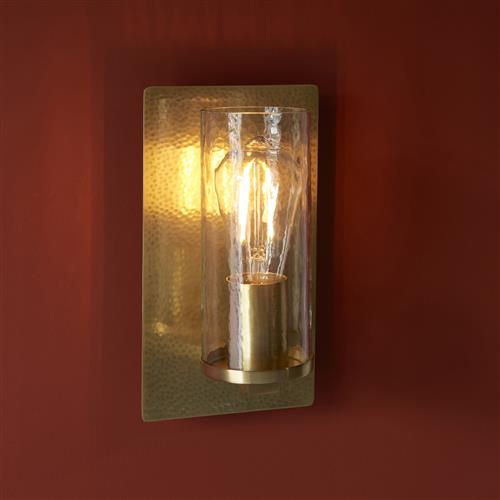 Hammered Brass Plate Single Wall Light Grant-WB10