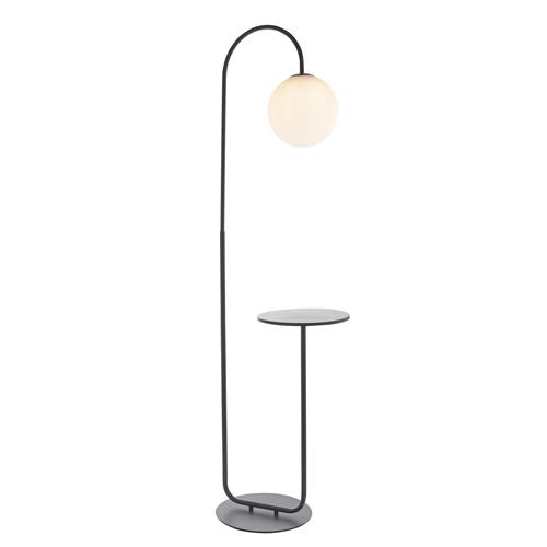 Satin Black Floor Lamp with Attached Table Acer-F