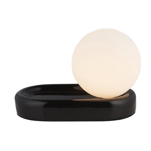 Small Gloss Black Ceramic Table Lamp Apium-T