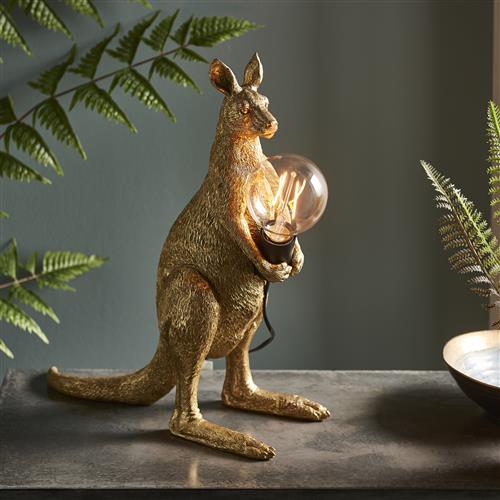 Vintage Gold Kangaroo Table Lamp Arabis-KTGB
