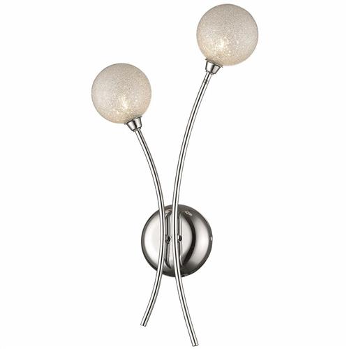 Belicia Polished Chrome/Crystal Sand Double Wall Light 031CL2