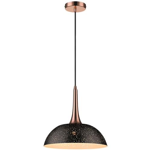 Bellicent Black/Copper Perforated Curved Ceiling Fitting 030BL1P