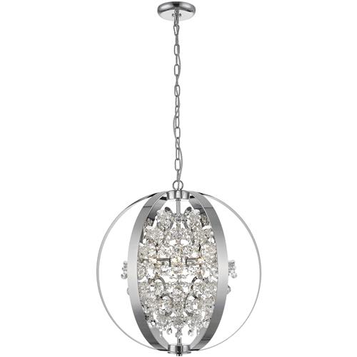 Dasia Polished Chrome And Crystal 5 Light Pendant 048CH5D