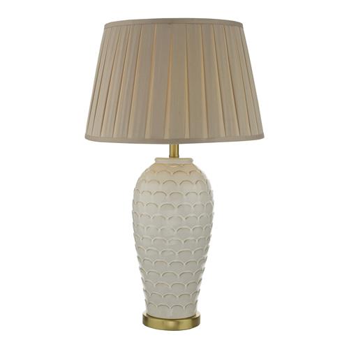 Dayna Ceramic Table Lamp With Taupe, Artichoke Table Lamp Uk