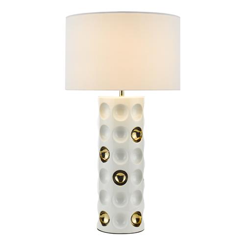 Dimple White & Gold Table Lamp DIM422