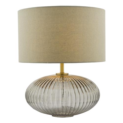 Edmond Glass Table Lamp Grey Shade EDM4275