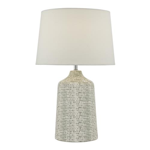 Vondra Ceramic Grey White Table Lamp, Ivory Ceramic Table Lamp