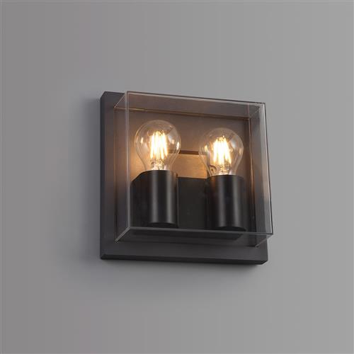 Alaska IP65 Anthracite and Clear Double Wall or Ceiling Light LT30650