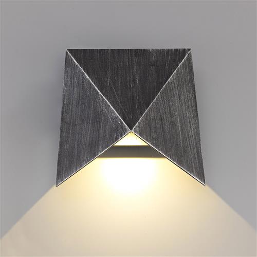 Anchorage Black Silver LED Outdoor Wall Light LT30164
