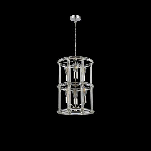 Baltimore Polished Nickel And Clear 6 Light Pendant LT32257