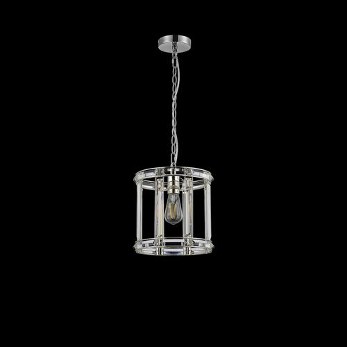 Baltimore Polished Nickel And Clear Single Pendant LT32258