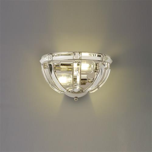 Baltimore Polished Nickel Domed Wall Light LT31642